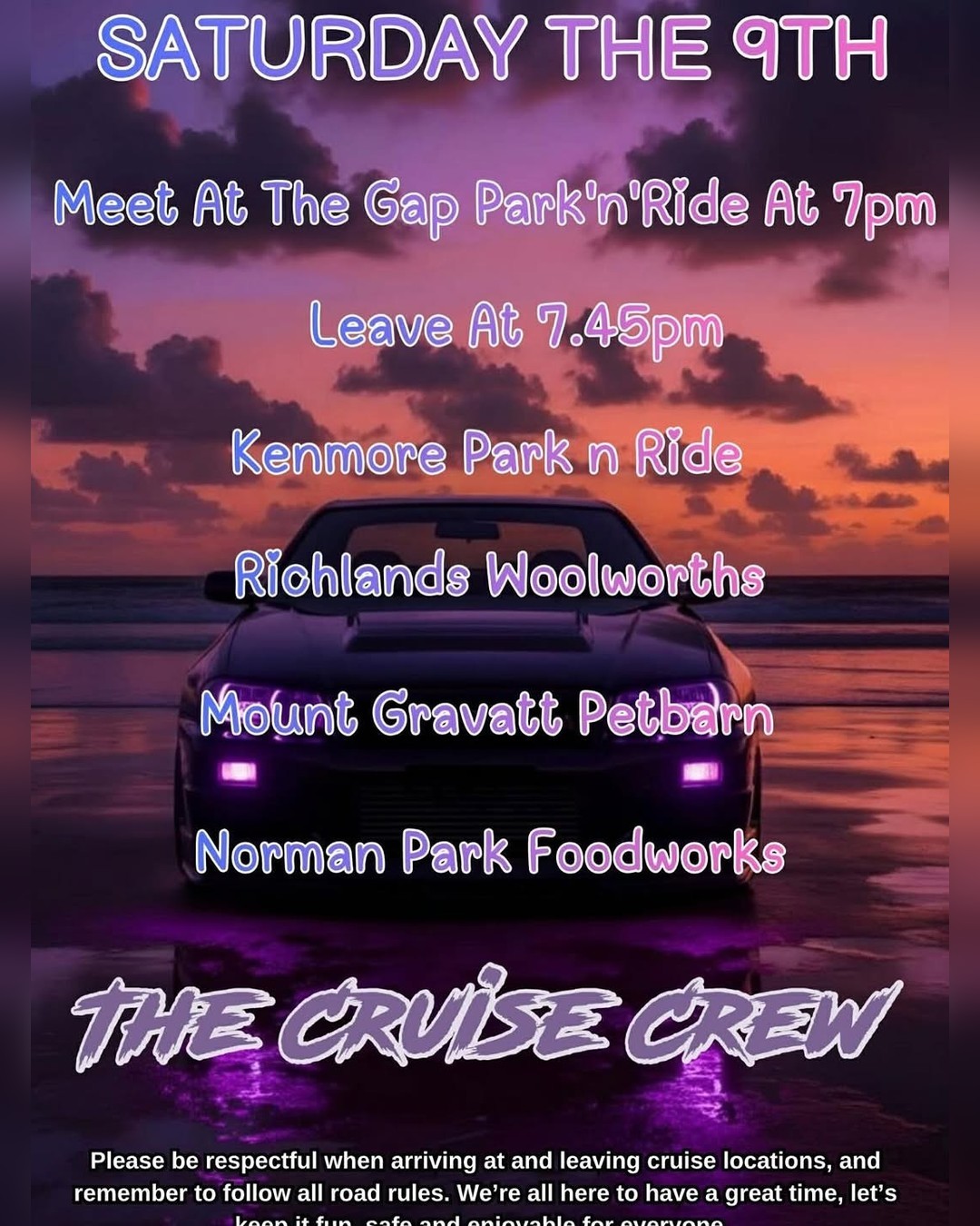 Car meet — JDM car meet in Brisbane, QLD on Saturday 9 May 2026
