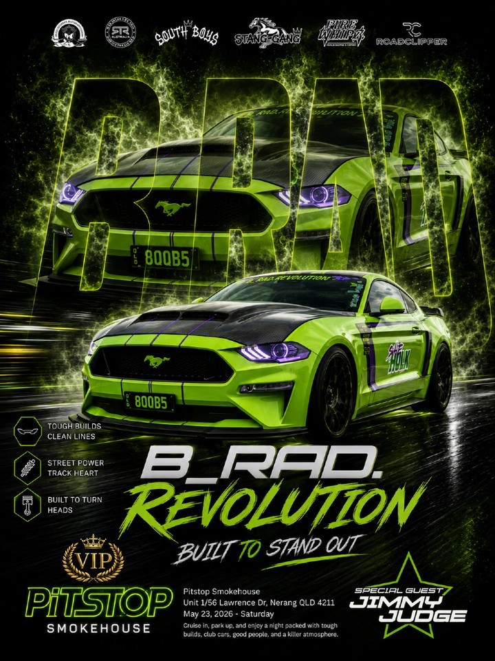 B_Rad Revolution — Muscle/JDM car meet in Brisbane, QLD on Saturday 23 May 2026