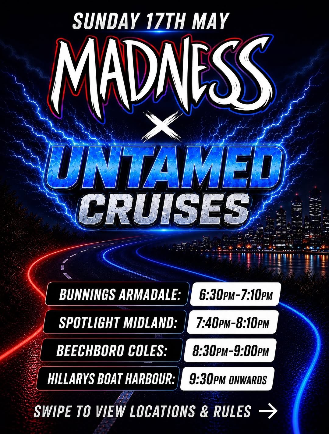 Madness Meets X Untamed Cruises flyer — WA