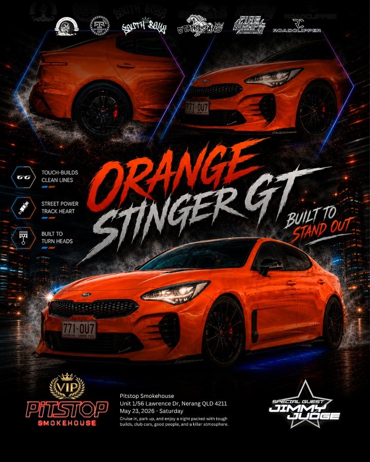Orange Stinger GT Night — JDM/Muscle car meet in Brisbane, QLD on Saturday 23 May 2026