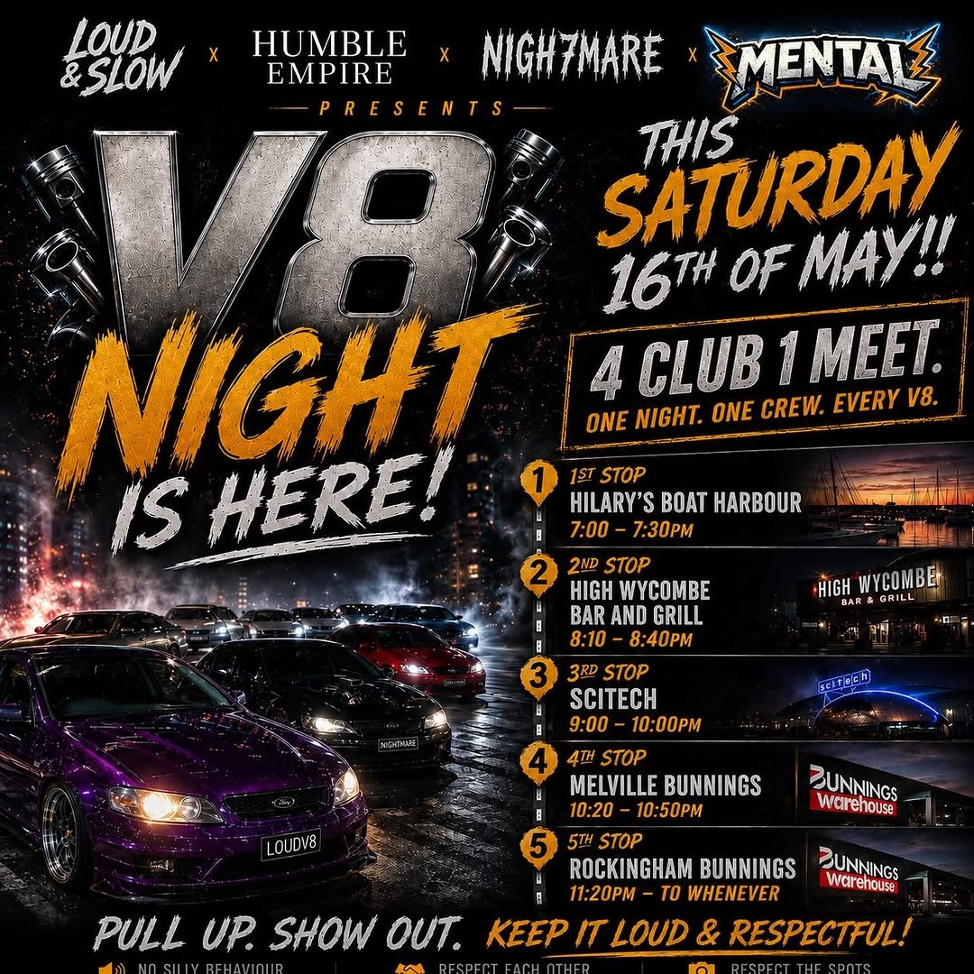 V8 NIGHT flyer — WA