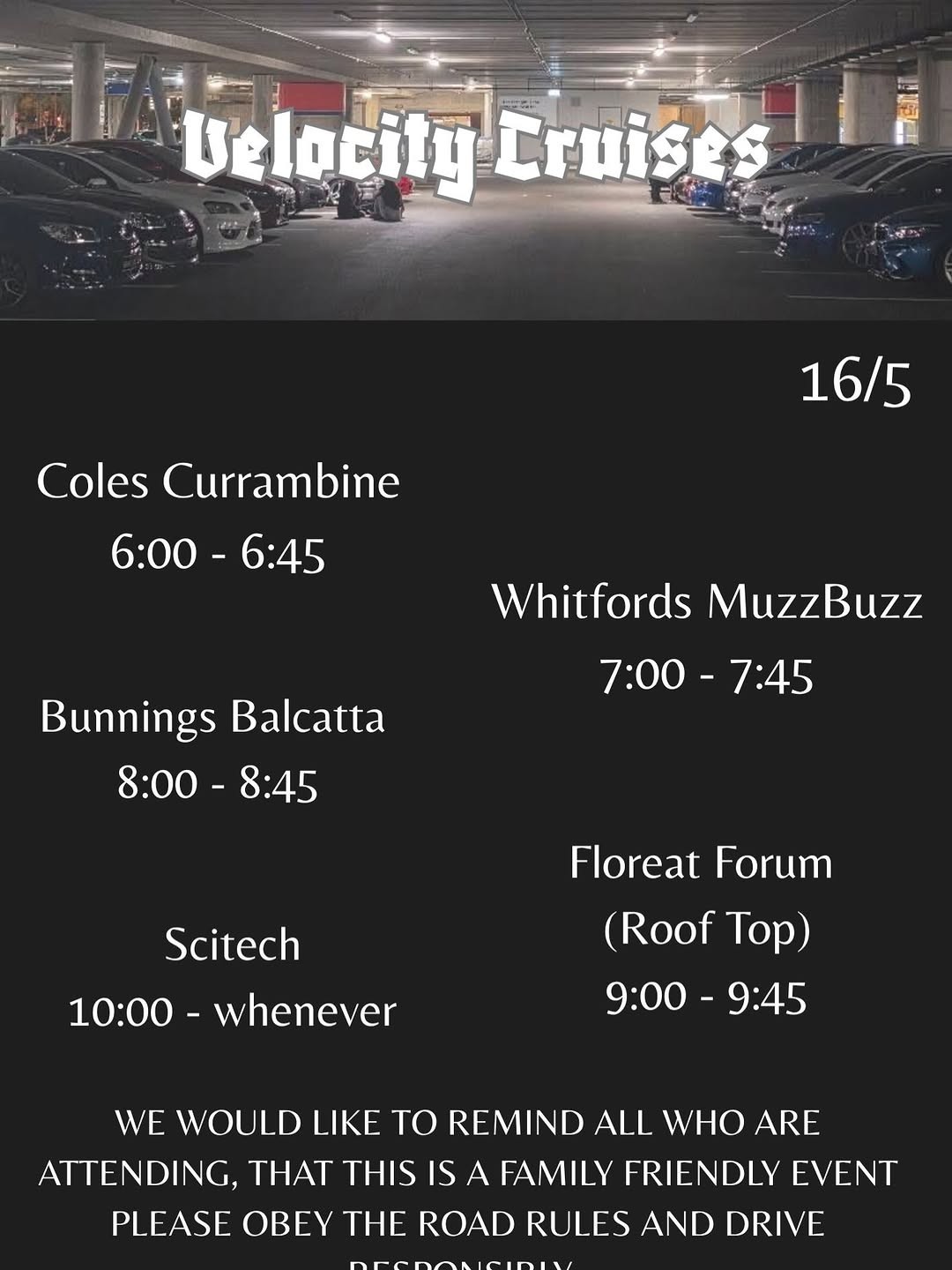 Velocity Cruises flyer — WA