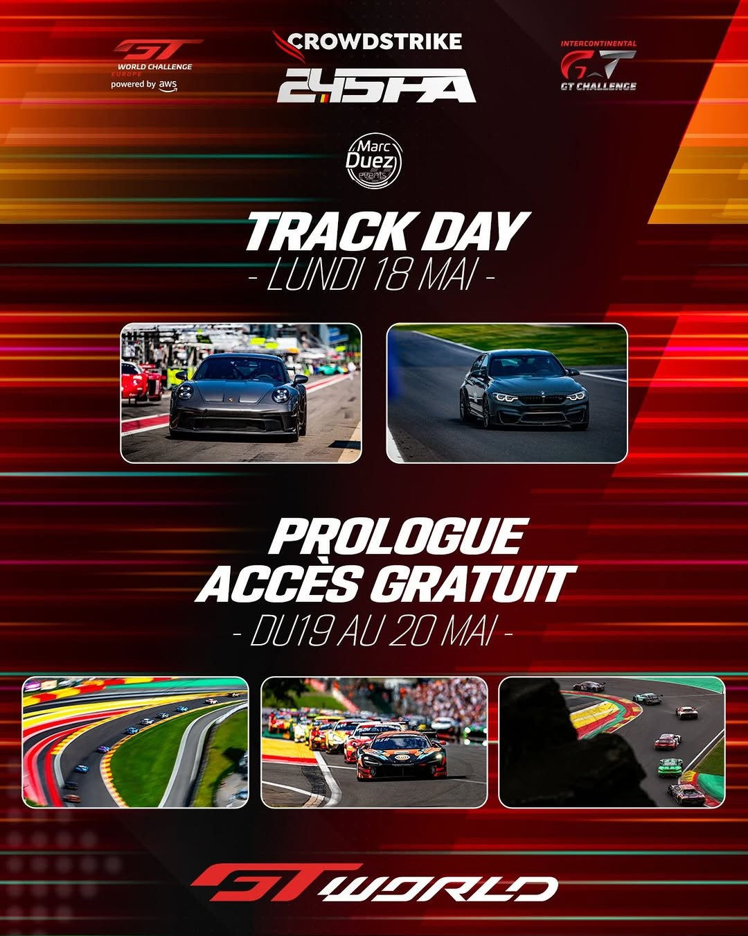 CrowdStrike 24 Hours of Spa Official Prologue — Euro/Exotic spectator event in International on Tuesday 19 May 2026