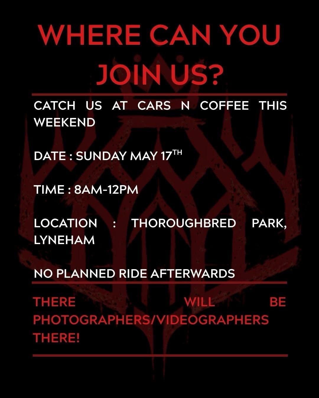 May Cars and Coffee — car meet in Sydney, NSW on Sunday 17 May 2026