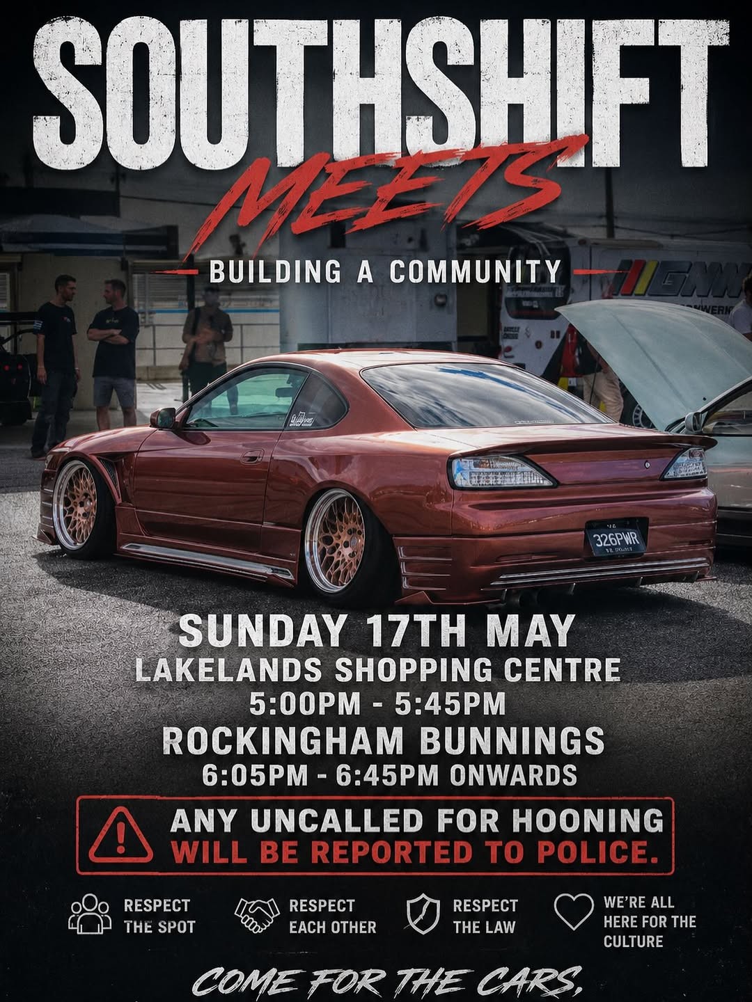 Southshift Meets — JDM/Stance car meet in Perth, WA on Sunday 17 May 2026