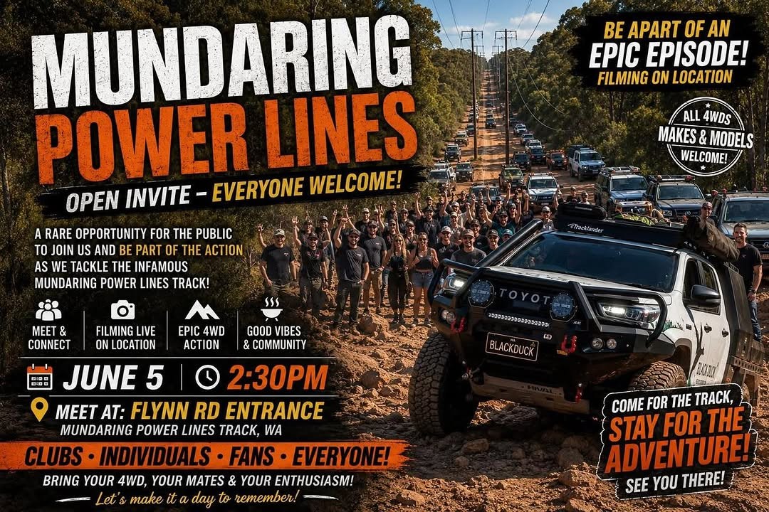 Mundaring Power Lines — 4x4 car meet in Perth, WA on Friday 5 June 2026