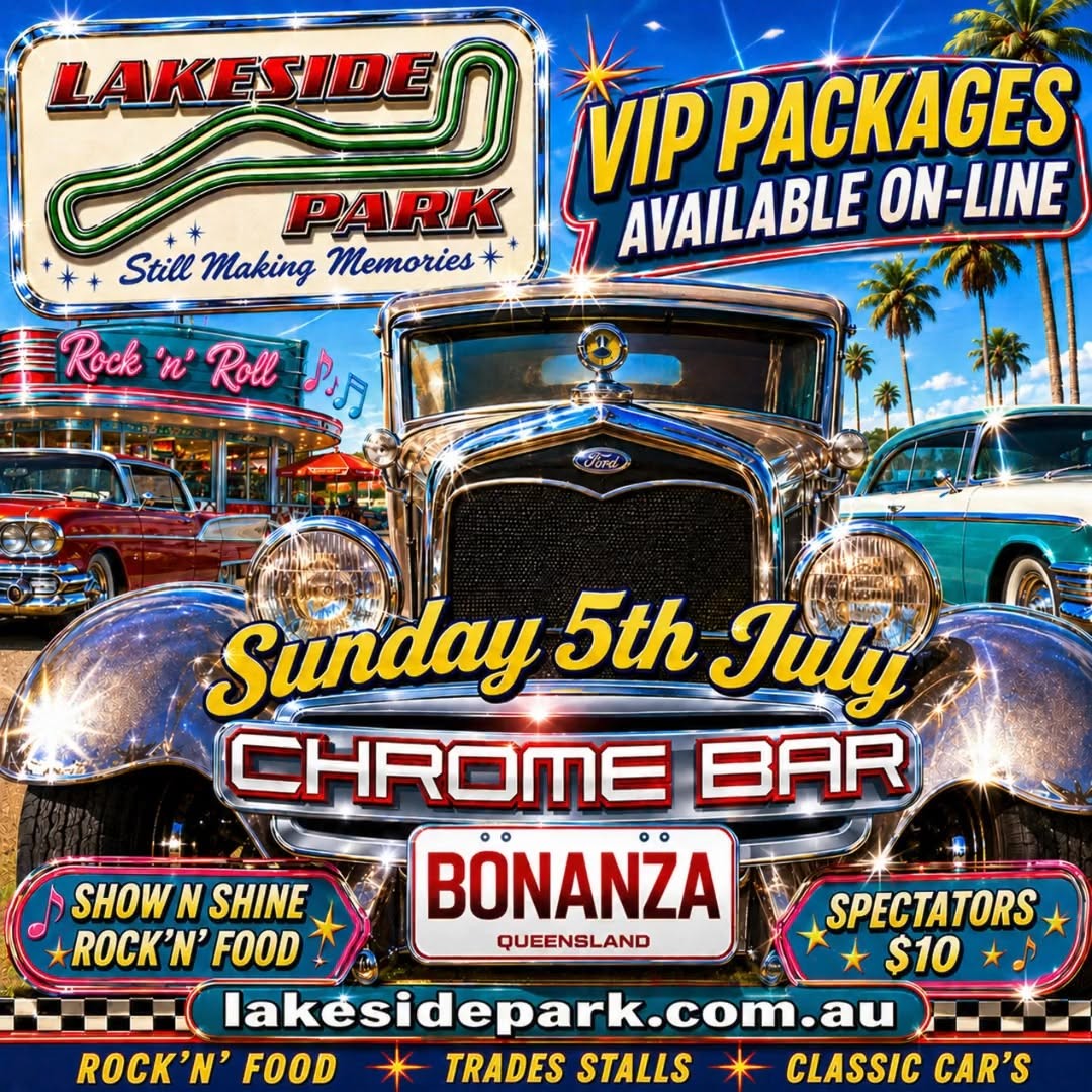 Chrome Bar Bonanza — Classic/Muscle car meet in Brisbane, QLD on Sunday 5 July 2026