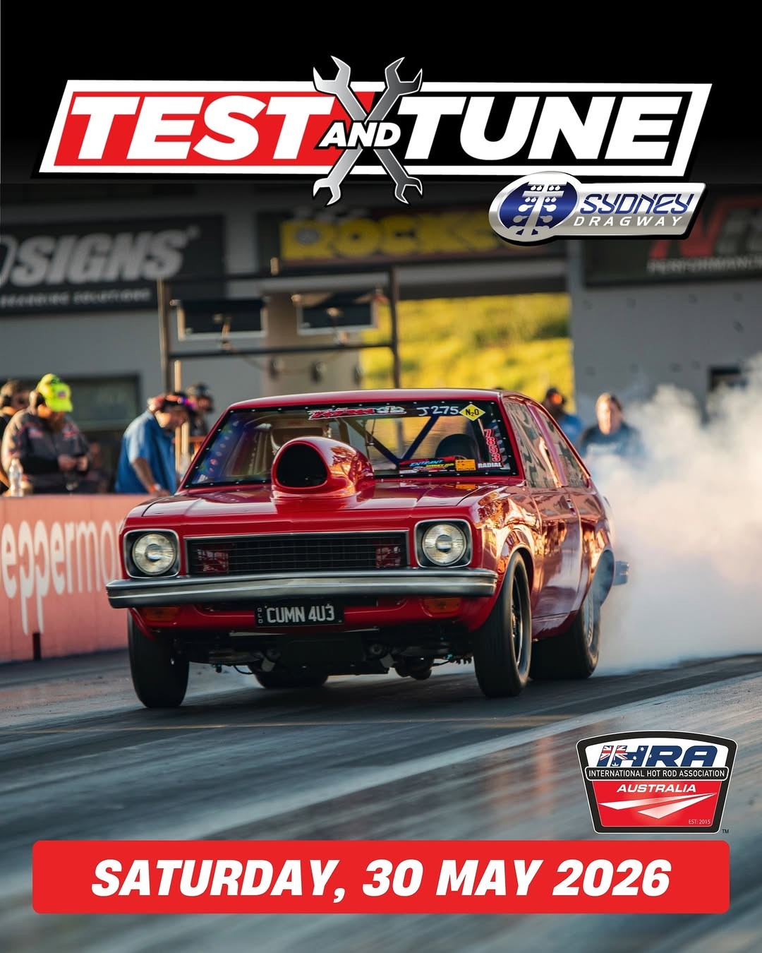 Sydney Dragway Test & Tune flyer — NSW