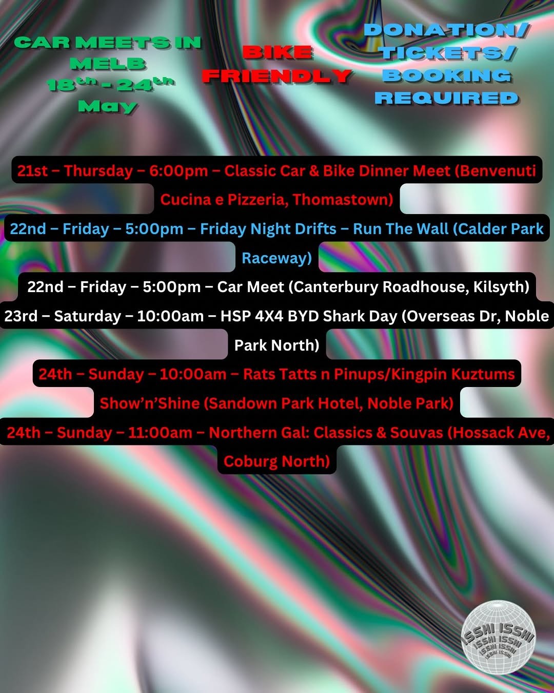 Classic Car & Bike Dinner Meet flyer — VIC