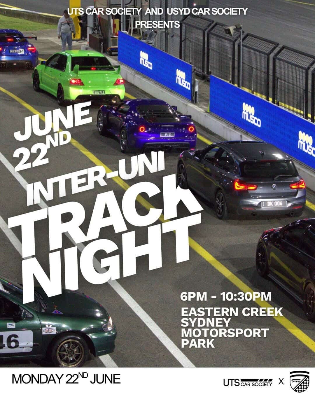 Inter-Uni Track Night — JDM/Euro track day in Sydney, NSW on Monday 22 June 2026