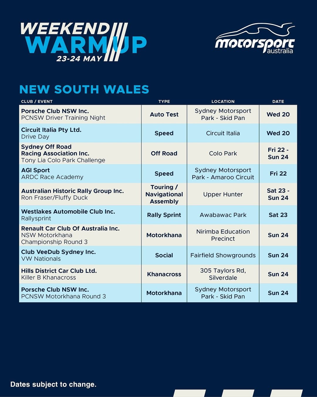 VW Nationals — Euro car meet in Sydney, NSW on Sunday 24 May 2026