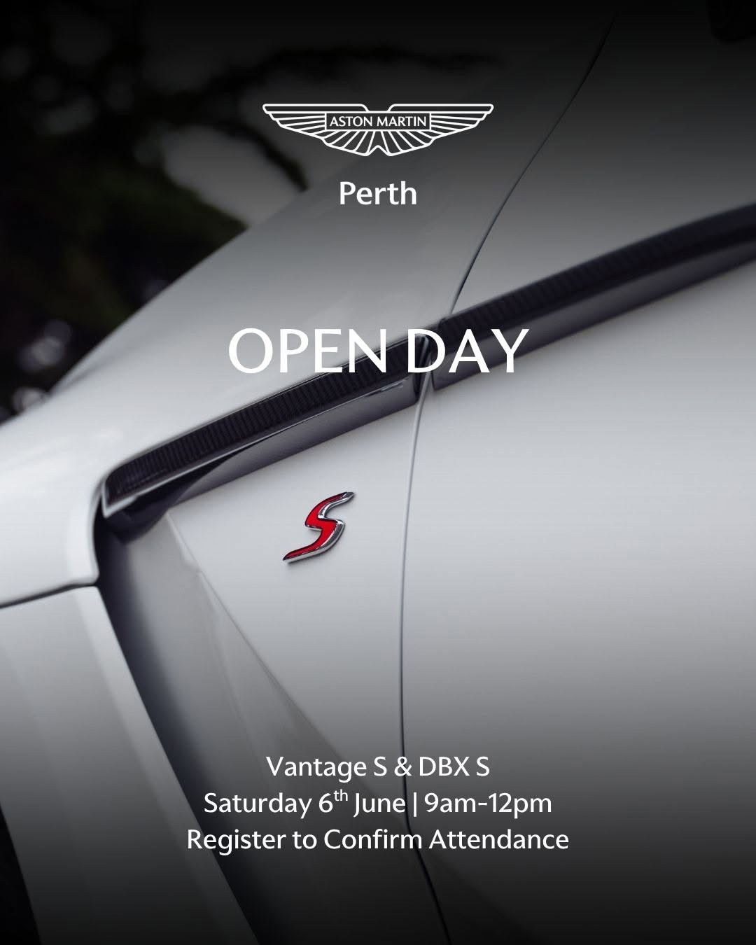 Aston Martin Perth Open Day flyer — WA