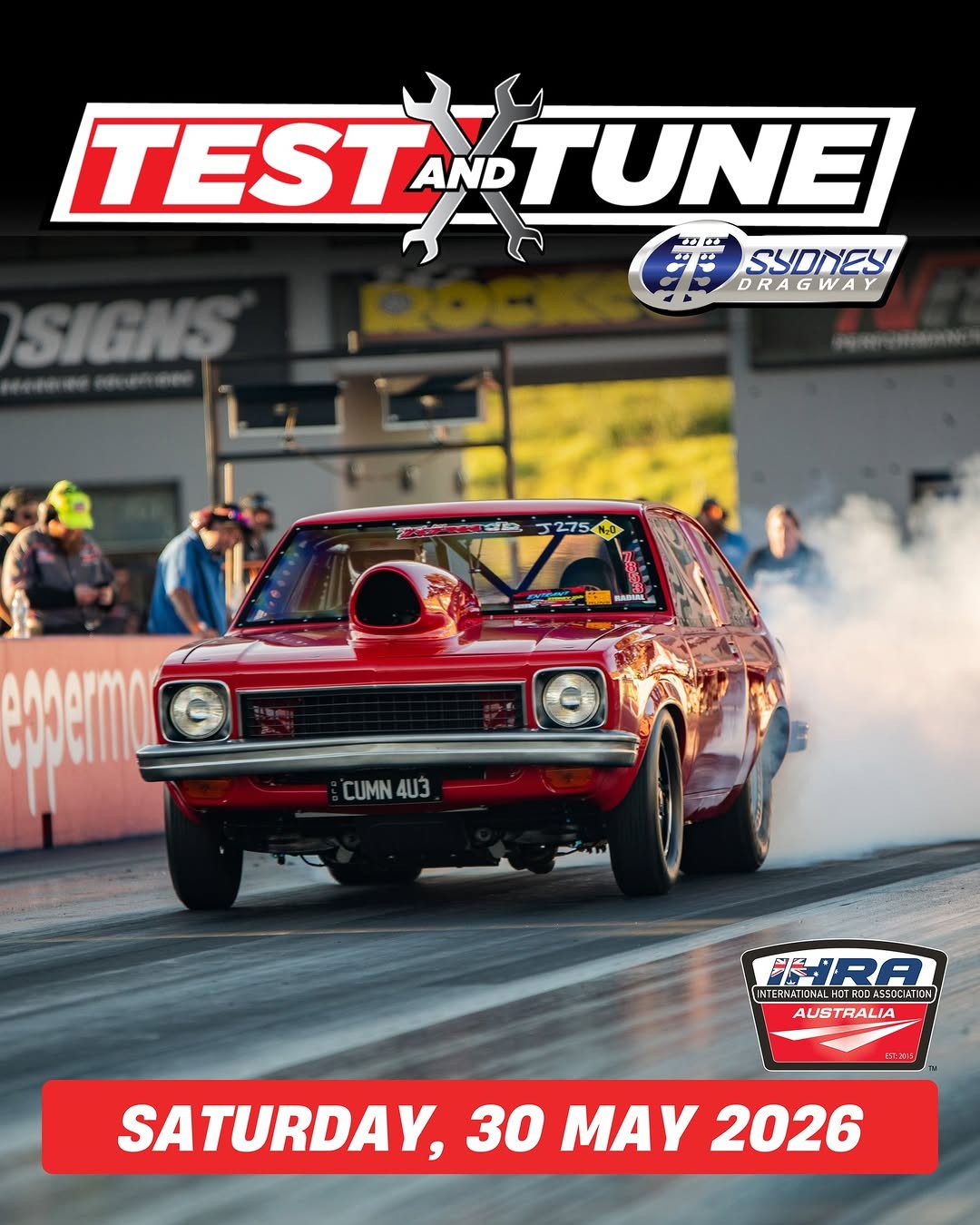 Sydney Dragway Test & Tune flyer — NSW