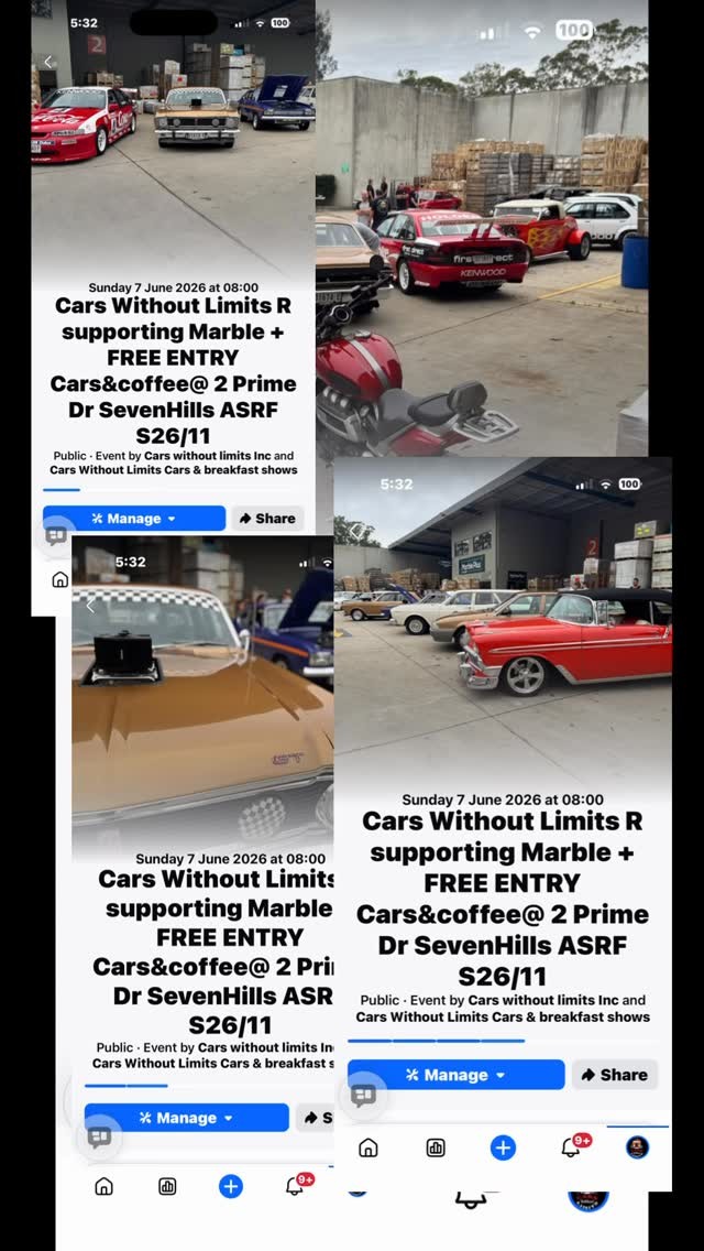 Cars Without Limits R supporting Marble — Classic/Muscle car meet in Sydney, NSW on Sunday 7 June 2026
