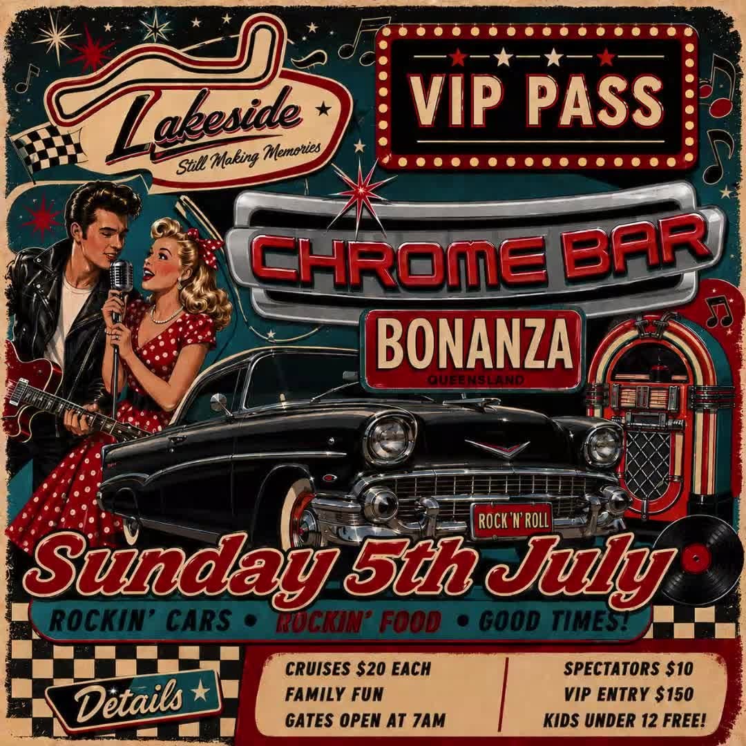 Chrome Bar Bonanza — Classic/Muscle car meet in Brisbane, QLD on Sunday 5 July 2026