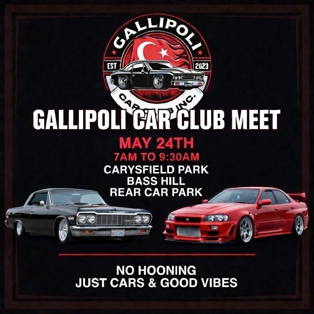 Gallipoli Car Club Meet — JDM/Muscle car meet in Sydney, NSW on Sunday 24 May 2026