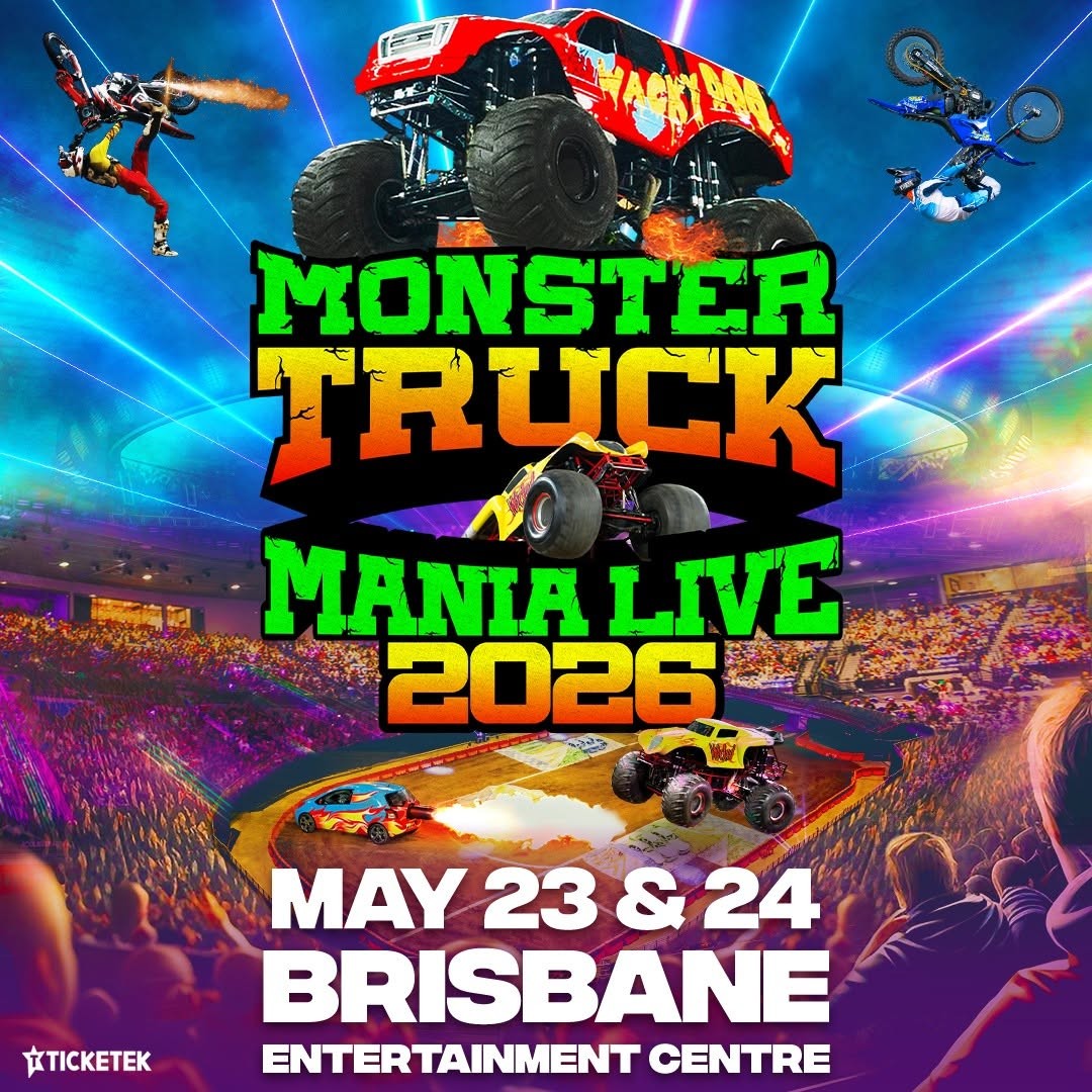 Monster Truck Mania Live — 4x4 spectator event in Brisbane, QLD on Saturday 23 May 2026