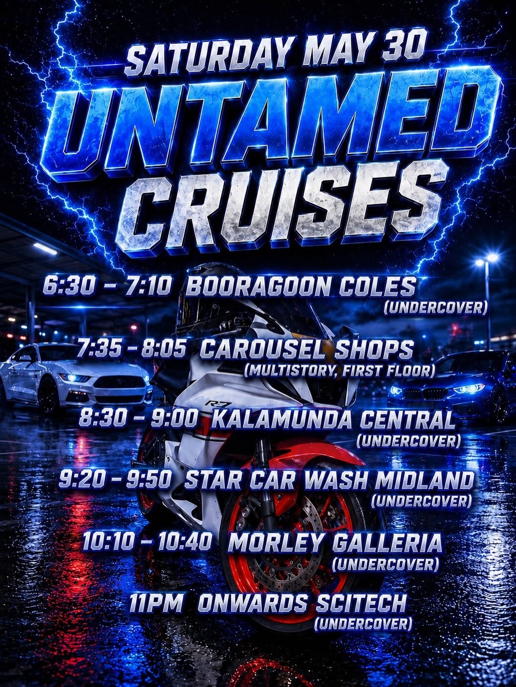 Untamed Cruises — Muscle car meet in Perth, WA on Saturday 30 May 2026