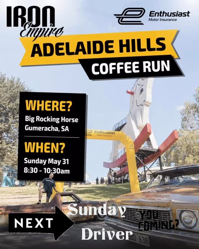 Iron Empire Adelaide Hills Coffee Run — car meet in Adelaide, SA on Sunday 31 May 2026