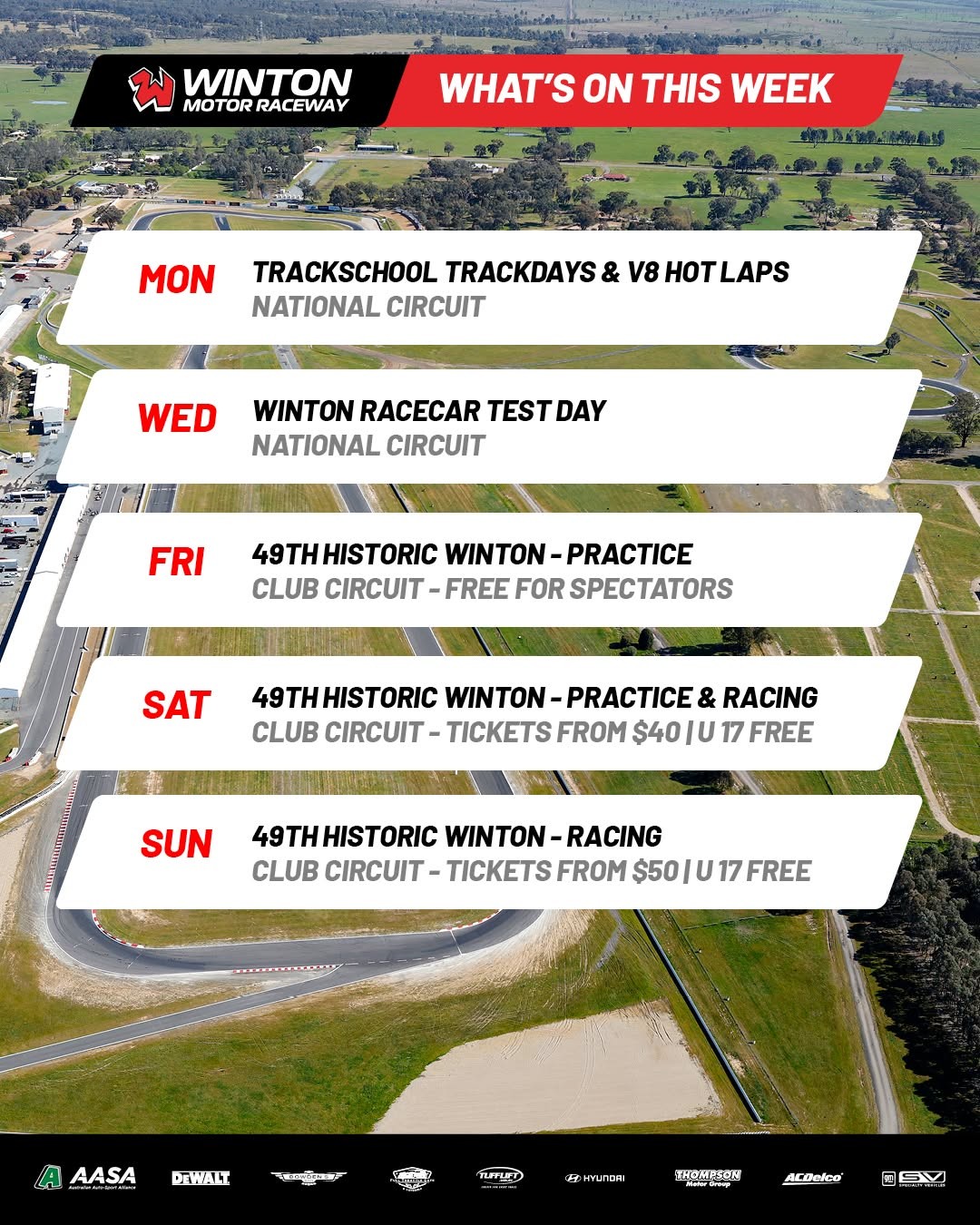 49th Historic Winton — Classic spectator event in Melbourne, VIC on Friday 29 May 2026