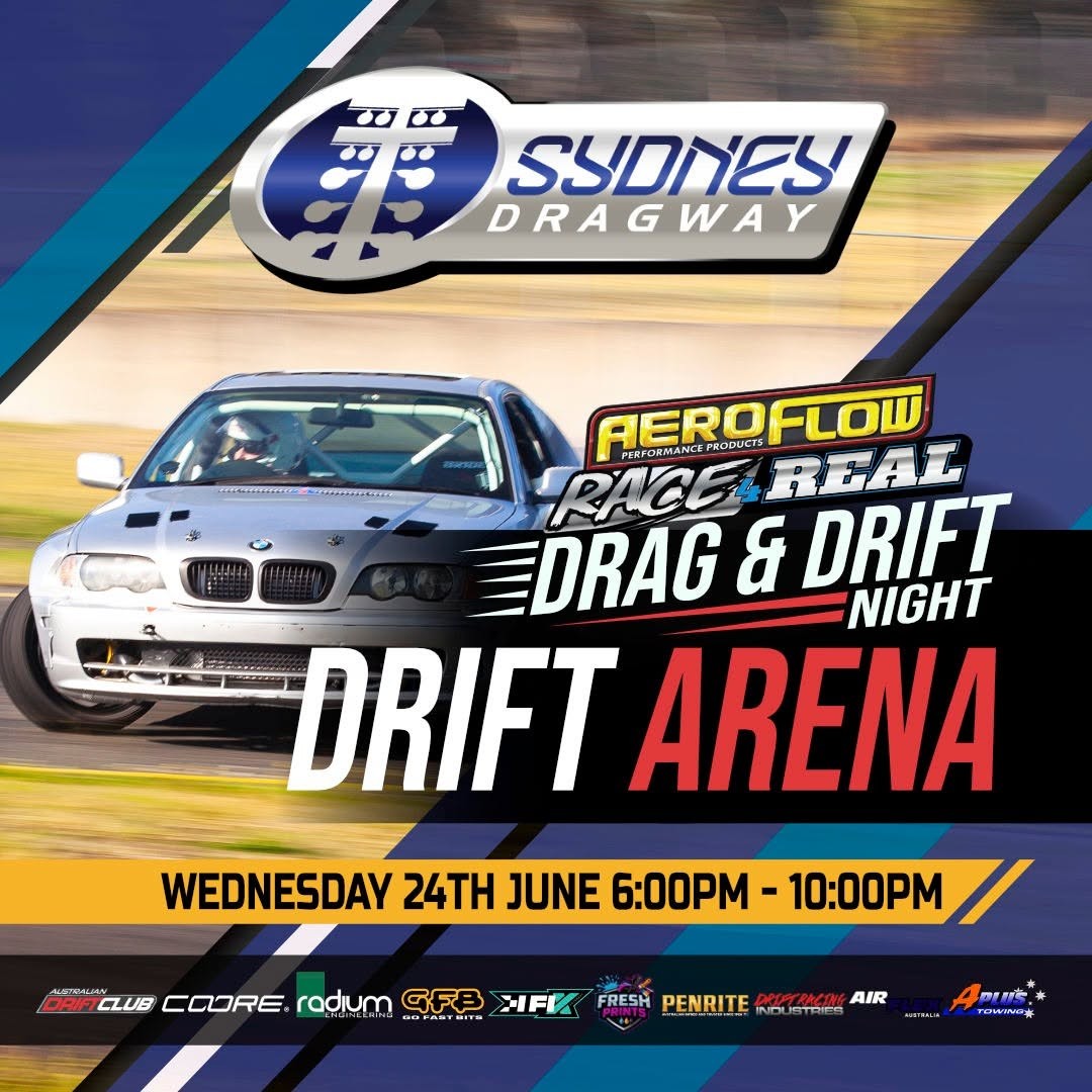 Aeroflow Race 4 Real Drag & Drift Night — JDM/Muscle track day in Sydney, NSW on Wednesday 24 June 2026