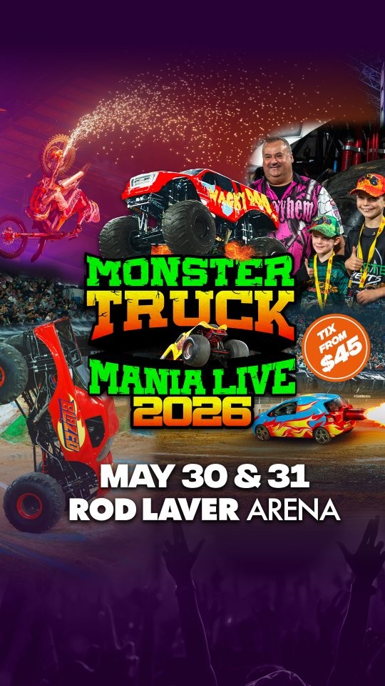 Monster Truck Mania Live 2026 — spectator event in Melbourne, VIC on Saturday 30 May 2026