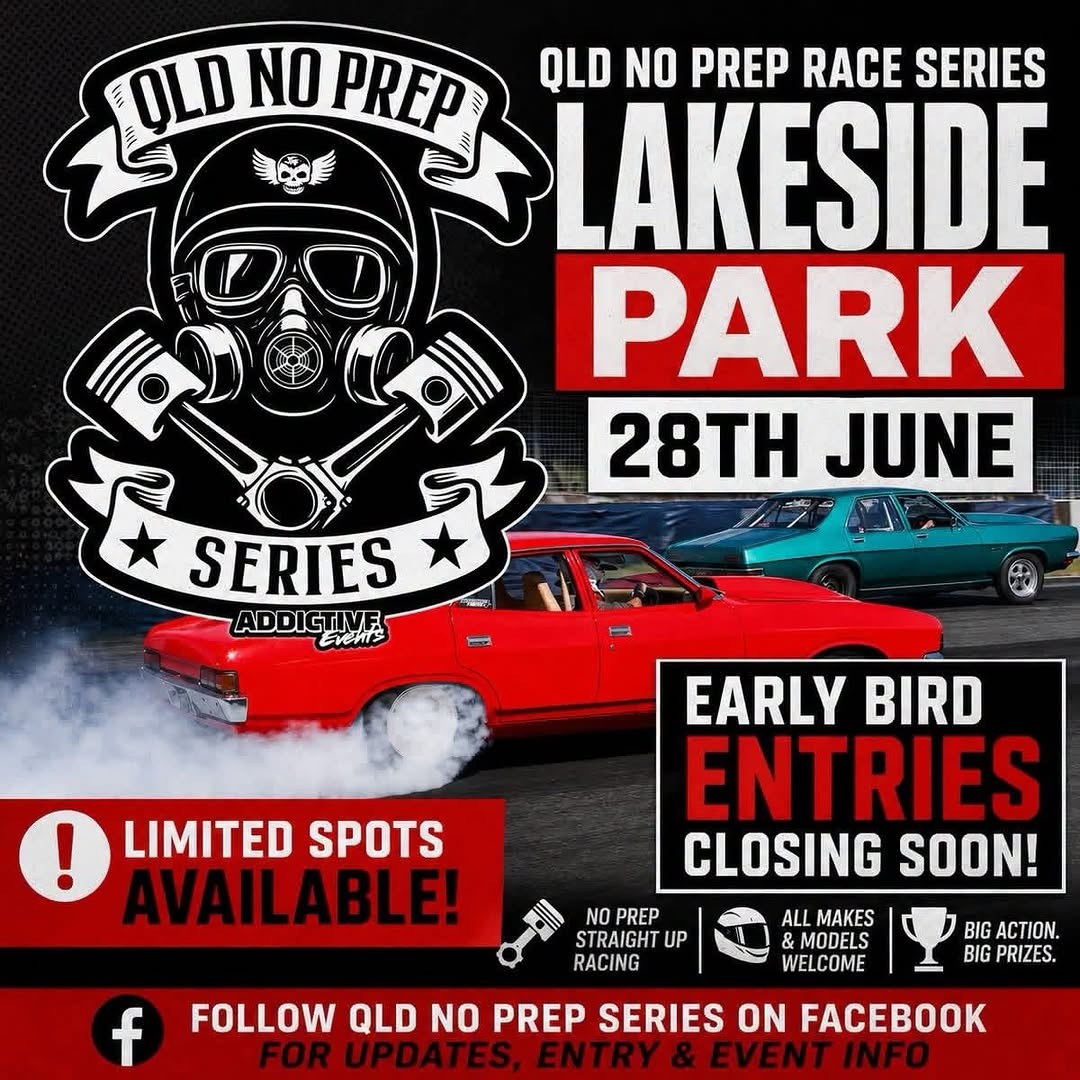 QLD No Prep Race Series — Muscle track day in Brisbane, QLD on Sunday 28 June 2026