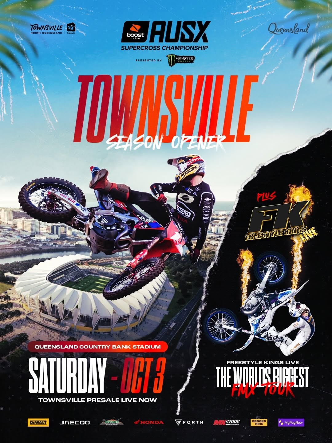 AUSX Supercross - Townsville Season Opener — spectator event in Townsville, QLD on Saturday 3 October 2026