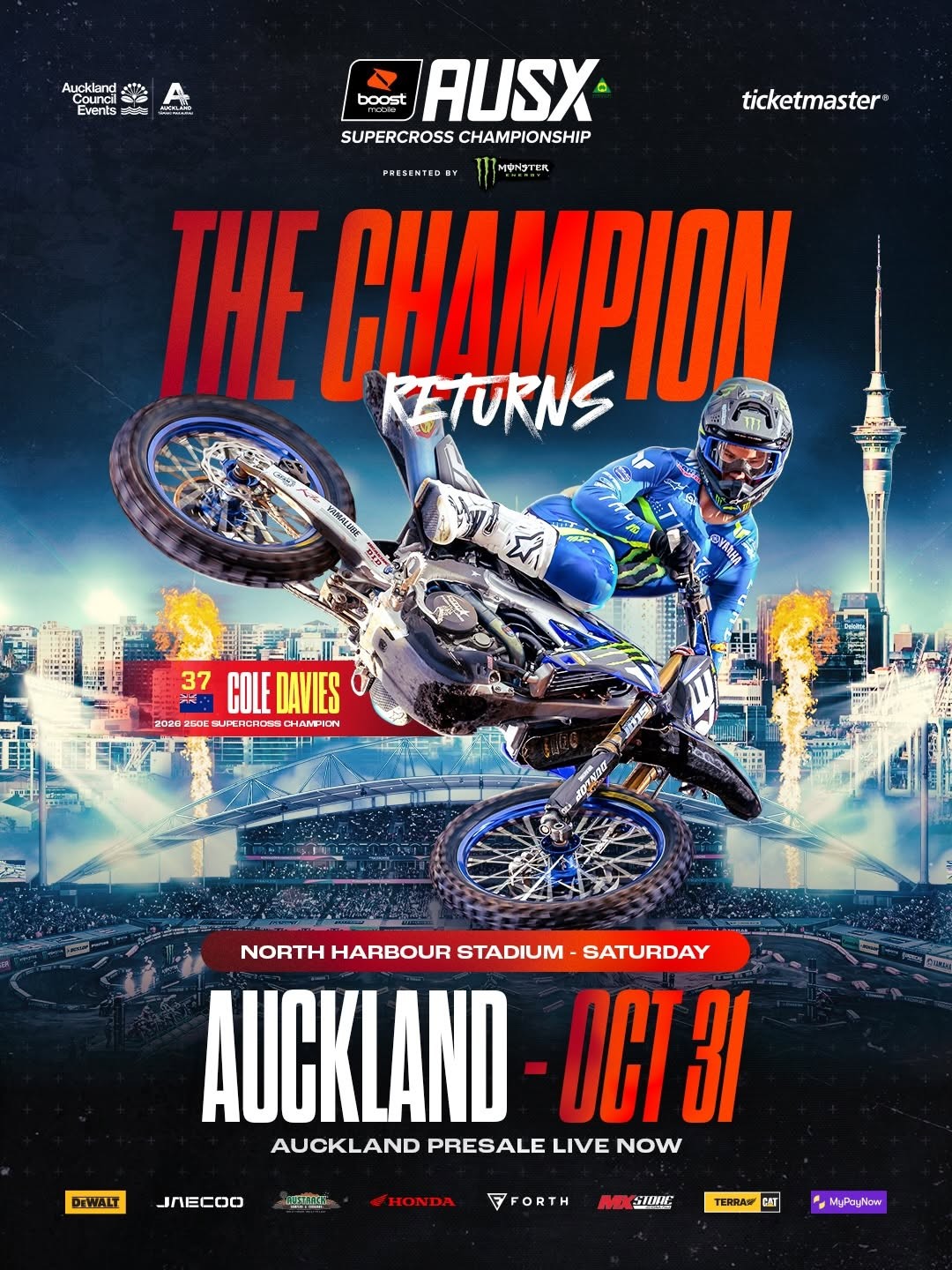 AUSX Supercross - Auckland — spectator event in International on Saturday 31 October 2026