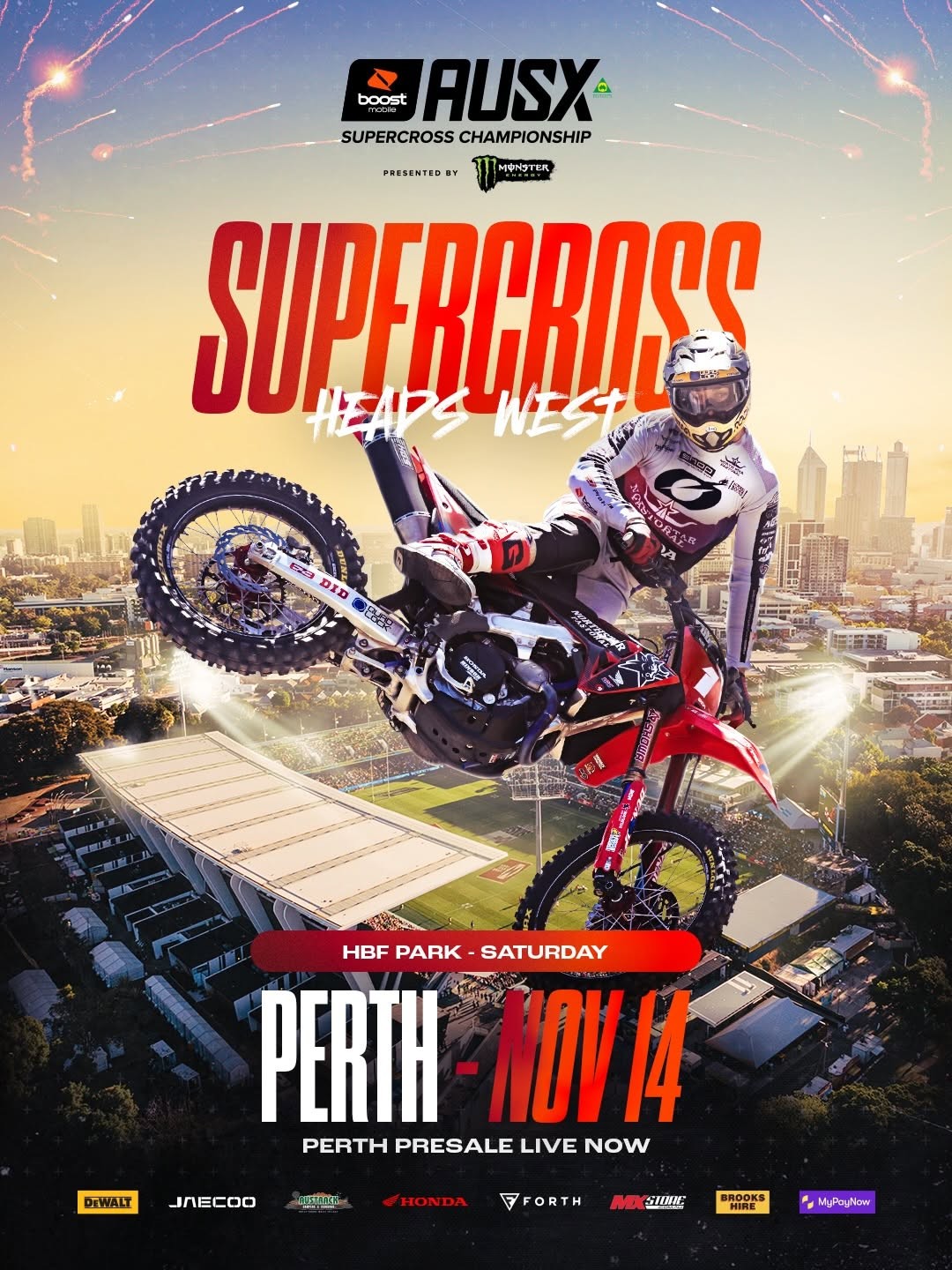 AUSX Supercross - Perth — spectator event in Perth, WA on Saturday 14 November 2026