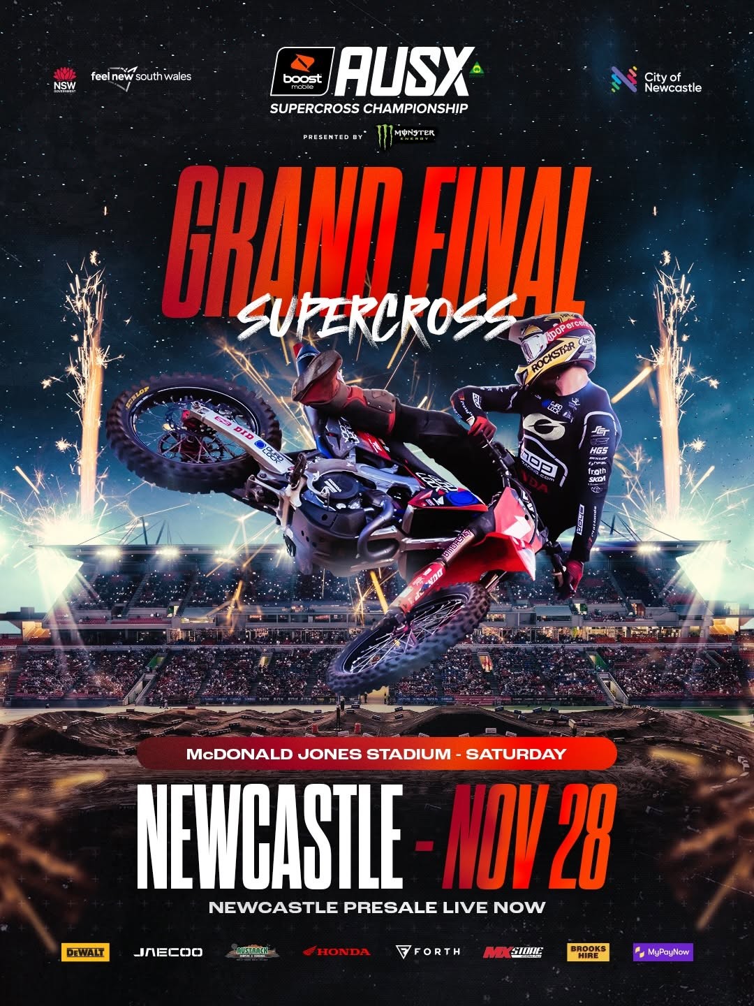 AUSX Supercross Grand Final - Newcastle — spectator event in Newcastle, NSW on Saturday 28 November 2026