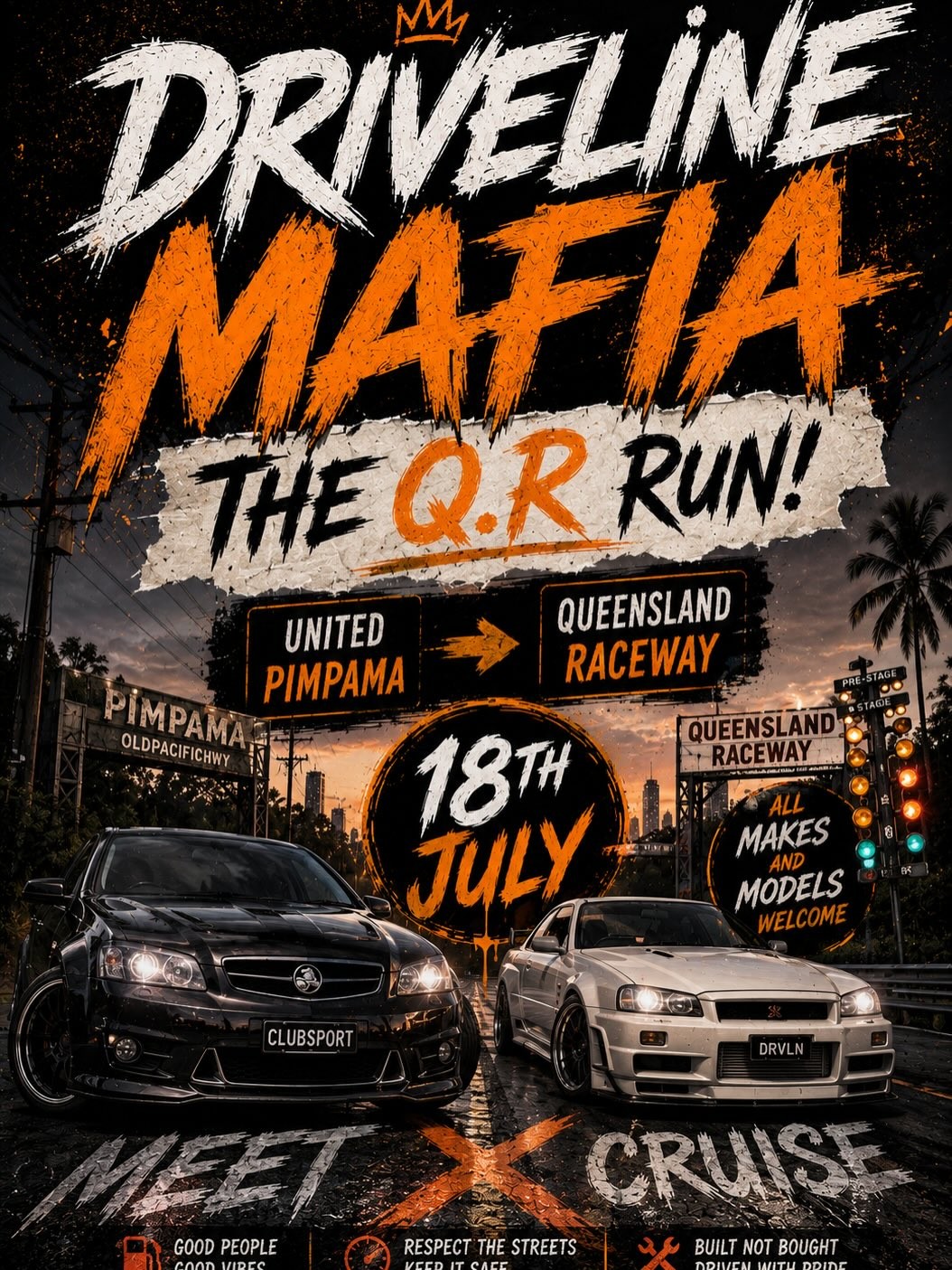 The Q.R Run! — JDM/Muscle car meet in Gold Coast, QLD on Saturday 18 July 2026