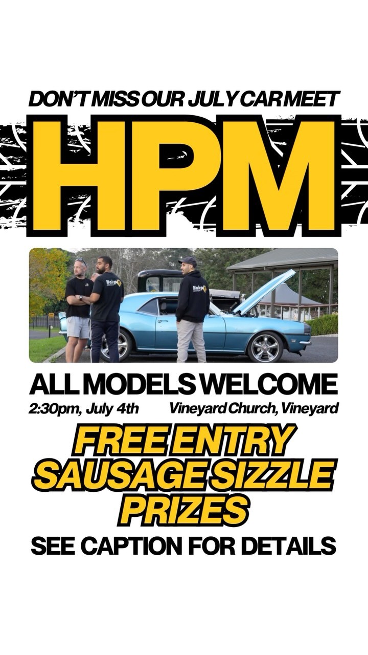 Hairpin Motorsport July Car Meet — car meet in Sydney, NSW on Saturday 4 July 2026