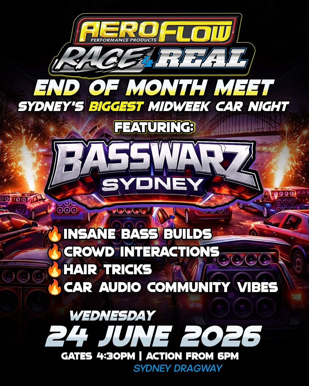 Aeroflow Race 4 Real End of Month Meet — Euro/JDM car meet in Sydney, NSW on Wednesday 24 June 2026