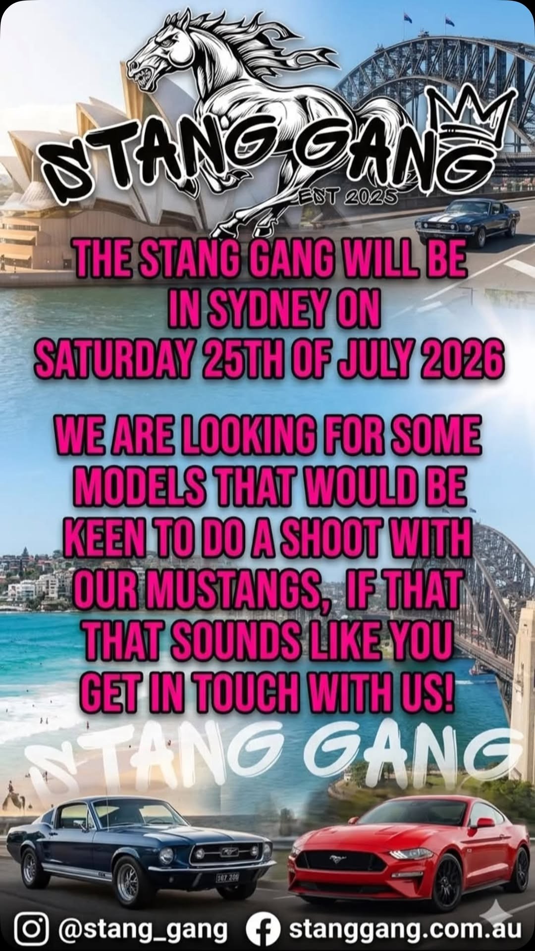 Stang Gang Sydney Photoshoot — Muscle/Stance car meet in Sydney, NSW on Saturday 25 July 2026