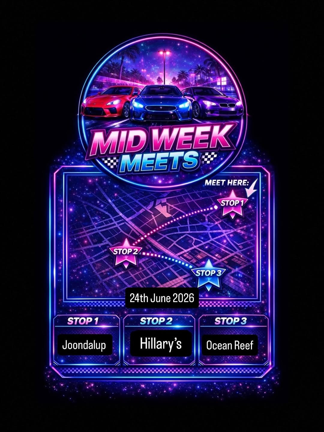 Mid Week Meets — car meet in Perth, WA on Wednesday 24 June 2026
