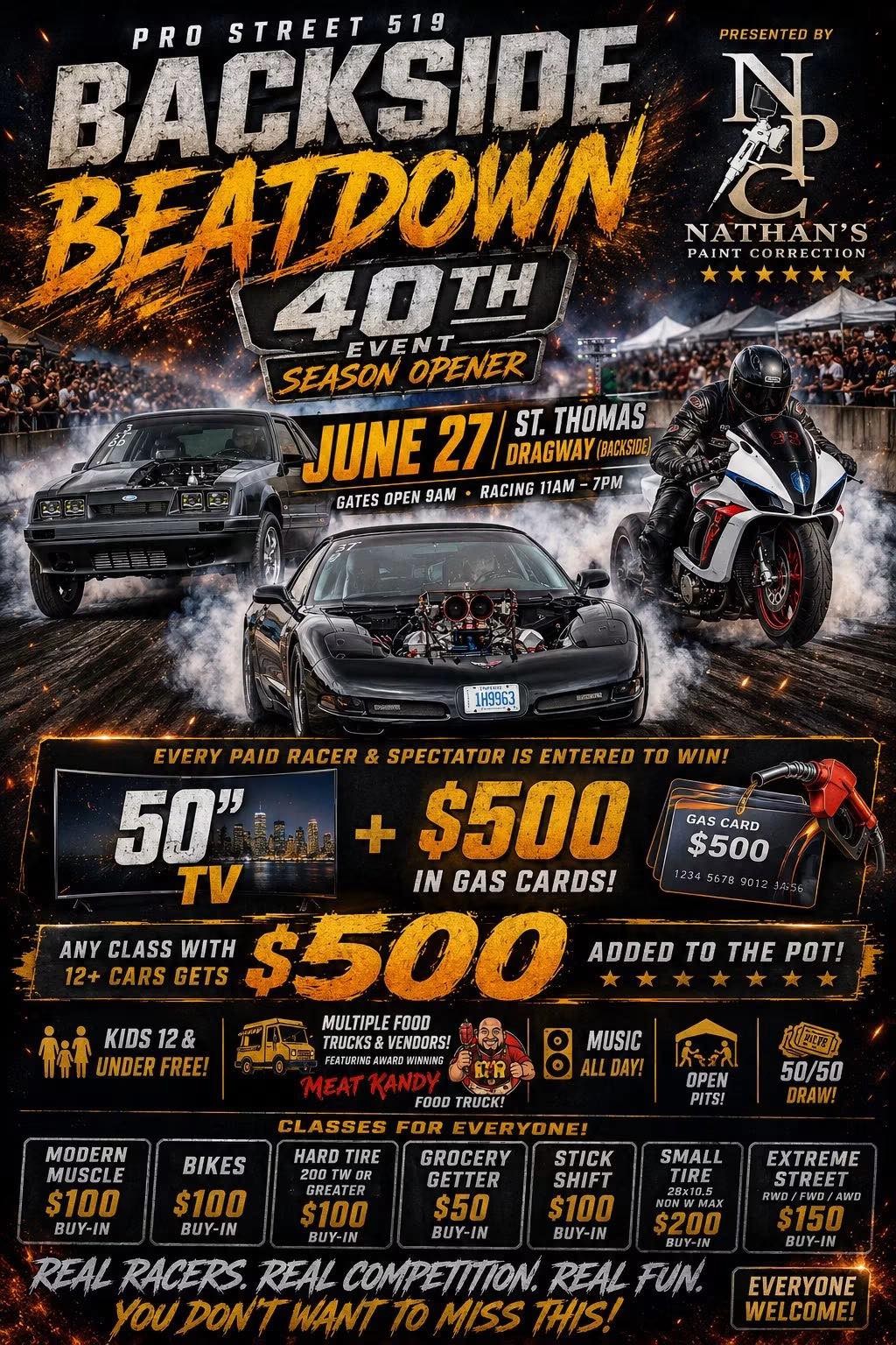 Backside Beatdown 40th Event Season Opener — Muscle track day in International on Saturday 27 June 2026