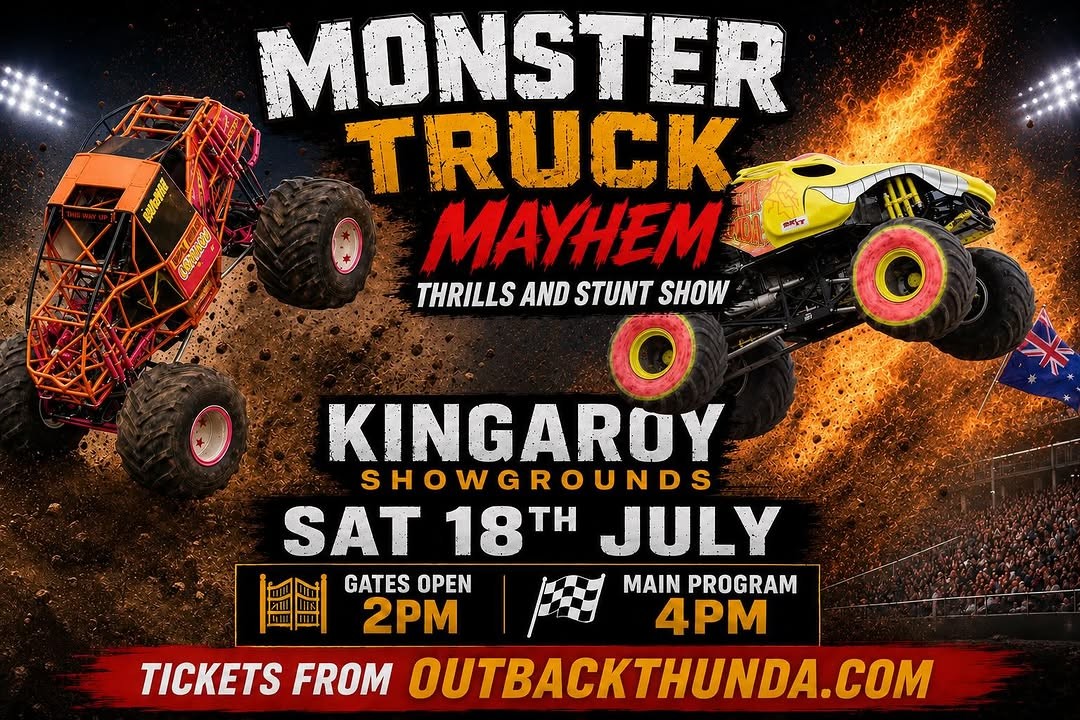 Monster Truck Mayhem — 4x4 spectator event in Brisbane, QLD on Saturday 18 July 2026