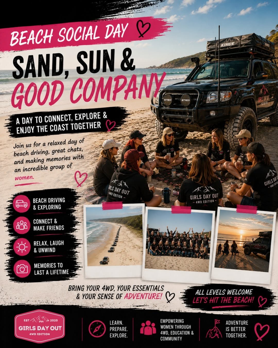Social Beach Day — 4x4 car meet in Sunshine Coast, QLD on Saturday 27 June 2026