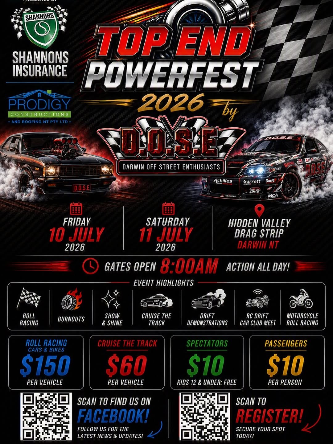 Top End Powerfest 2026 — JDM/Muscle spectator event in Darwin, NT on Friday 10 July 2026
