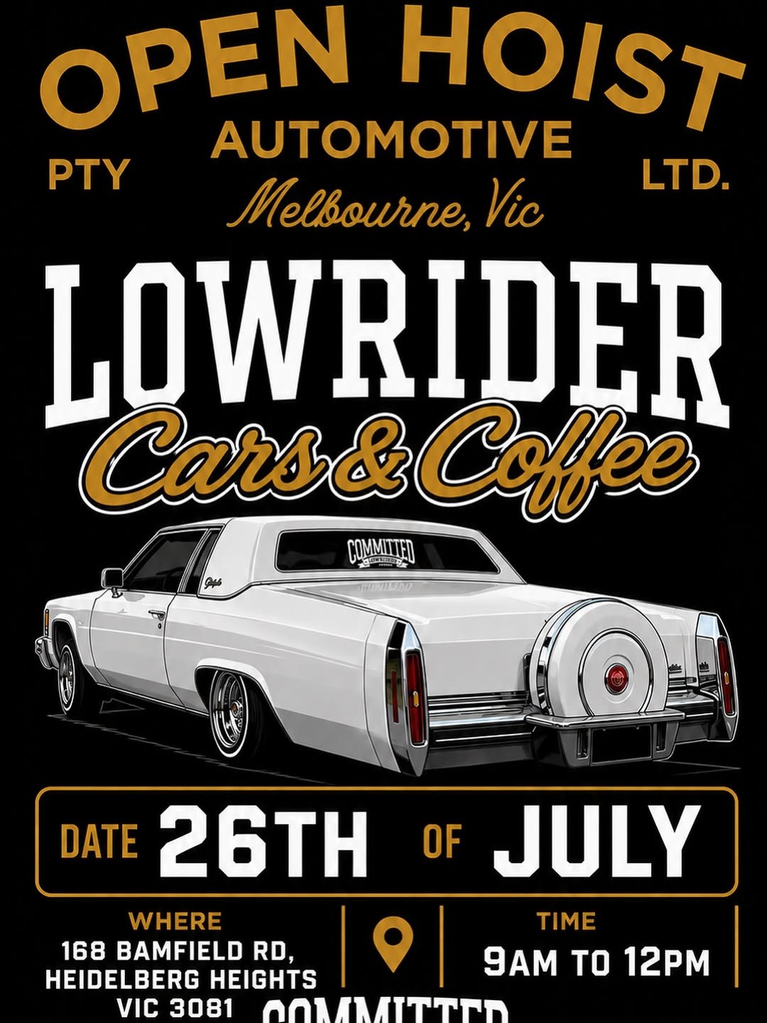 Lowrider Cars & Coffee — Stance/Classic car meet in Melbourne, VIC on Sunday 26 July 2026