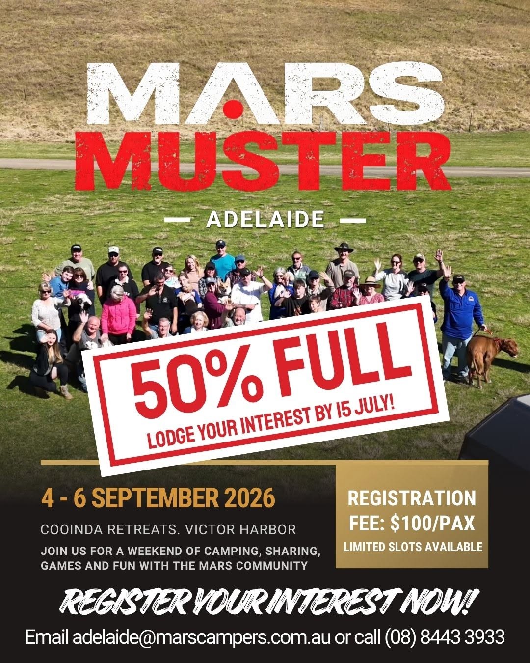 Mars Muster Adelaide — 4x4 car meet in Adelaide, SA on Friday 4 September 2026