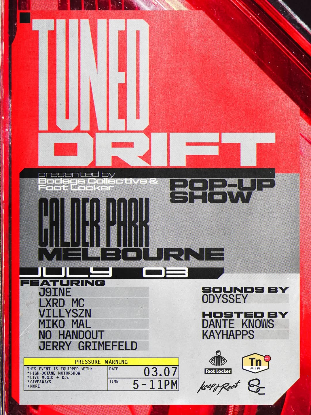 Tuned Drift Pop-Up Show — JDM spectator event in Melbourne, VIC on Friday 3 July 2026