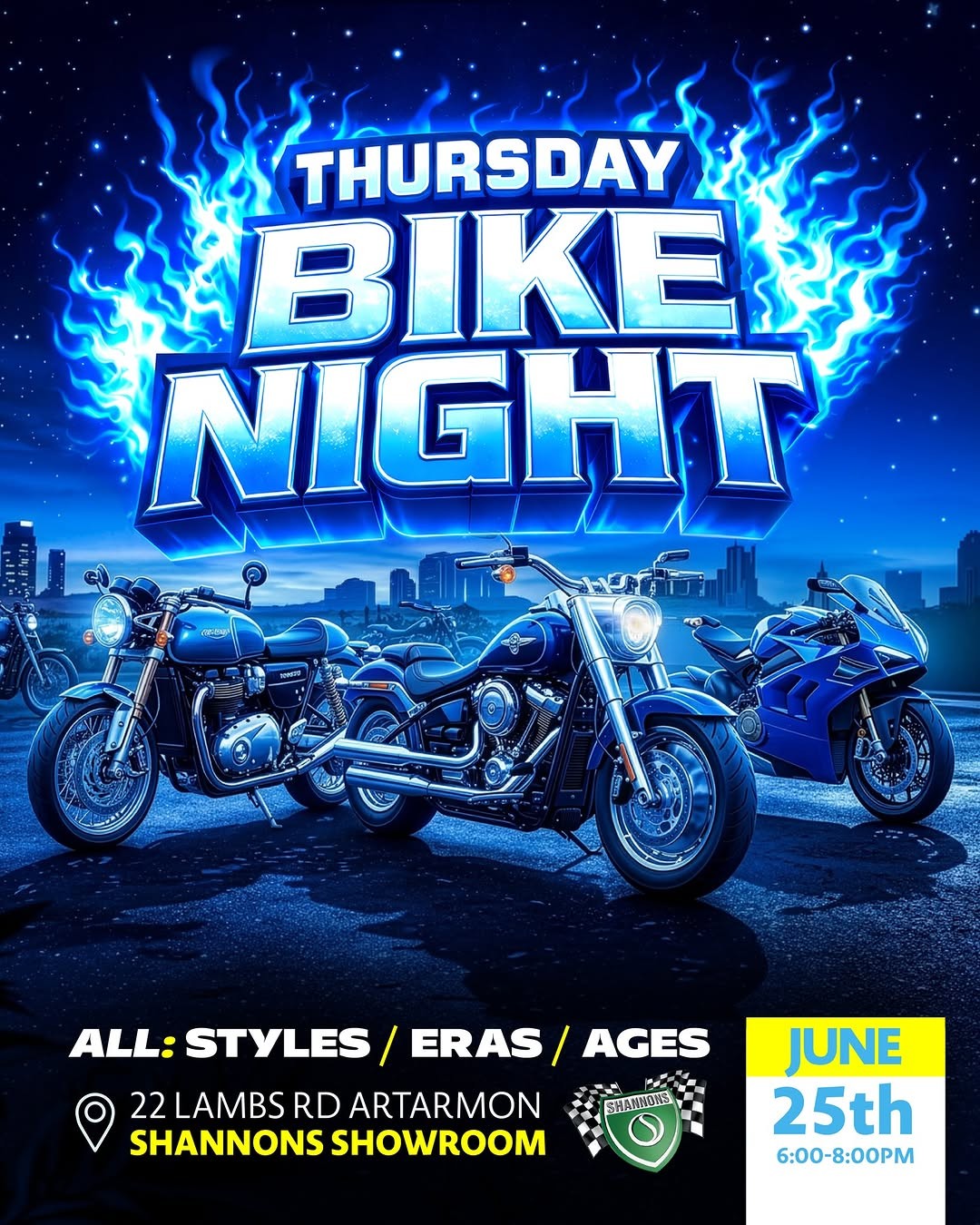 Thursday Bike Night — Classic car meet in Sydney, NSW on Thursday 25 June 2026