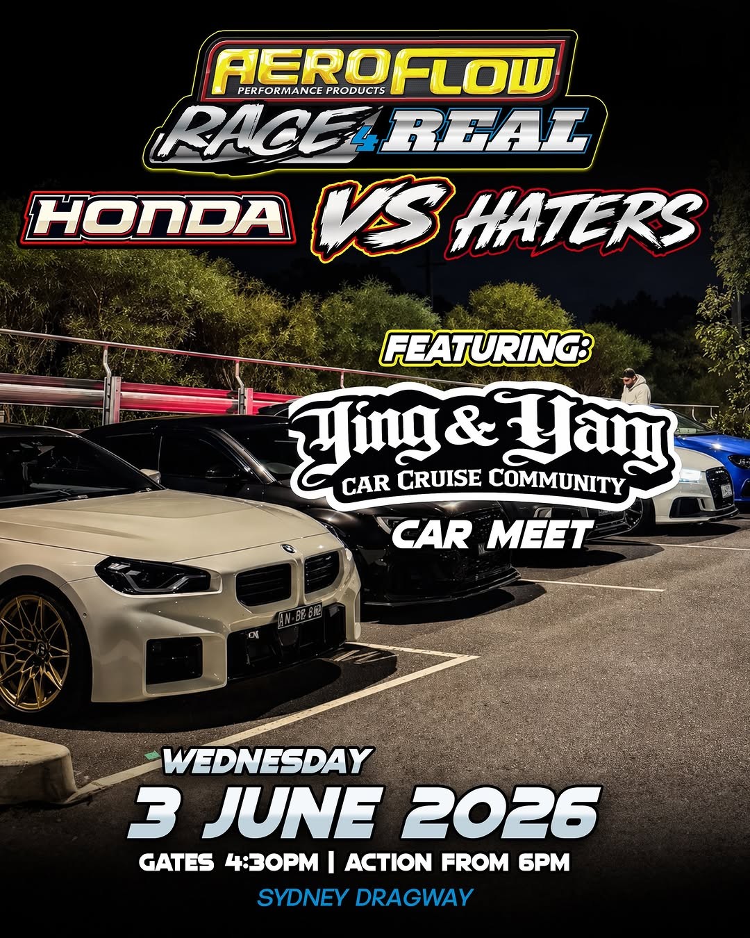Aeroflow Race 4 Real: Honda vs Haters — JDM/Euro track day in Sydney, NSW on Wednesday 3 June 2026