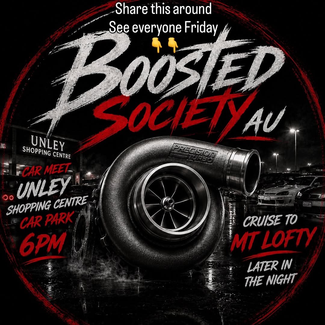 Boosted Society AU Unley Meet & Cruise — JDM car meet in Adelaide, SA on Friday 5 June 2026