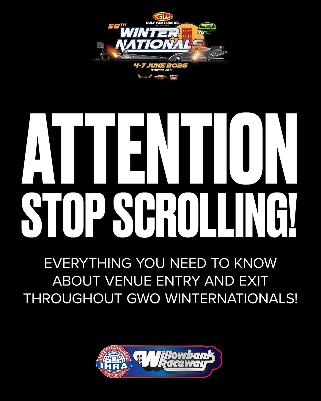 58th Gulf Western Oil Winternationals — Muscle spectator event in Brisbane, QLD on Thursday 4 June 2026