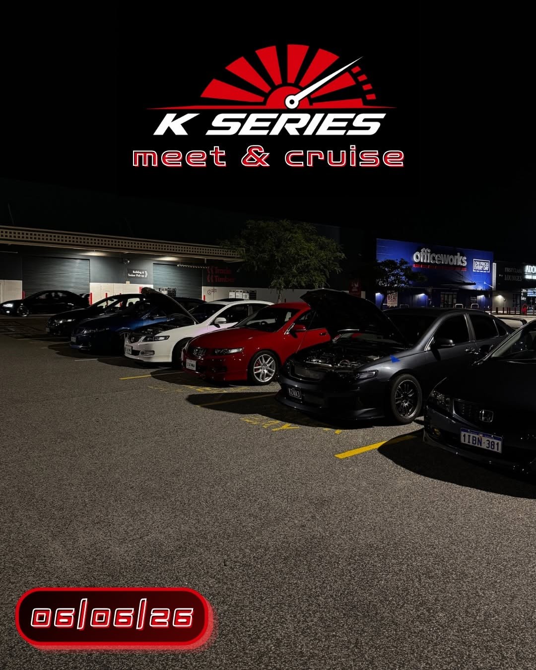 K Series Meet & Cruise — JDM car meet in Perth, WA on Saturday 6 June 2026