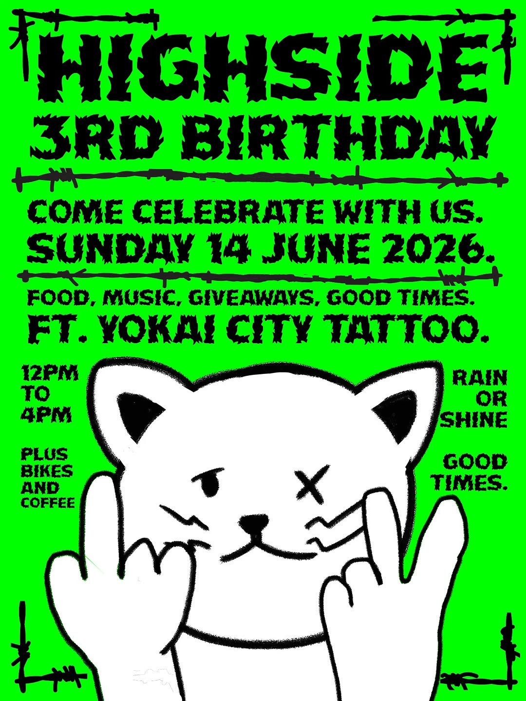 Highside 3rd Birthday — car meet in Melbourne, VIC on Sunday 14 June 2026