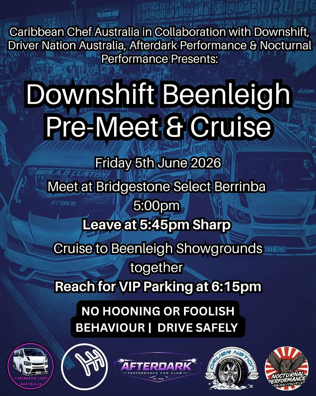 Downshift Beenleigh Pre-Meet & Cruise — JDM car meet in Brisbane, QLD on Friday 5 June 2026